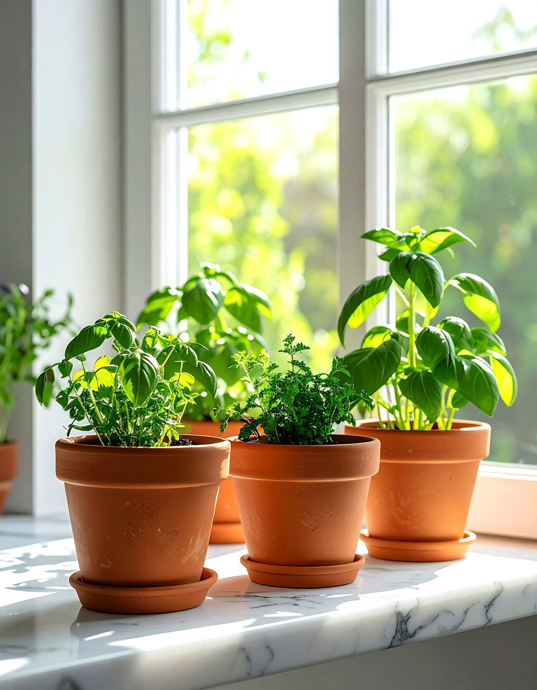 Windowsill herb garden - 30 kitchen plant ideas
