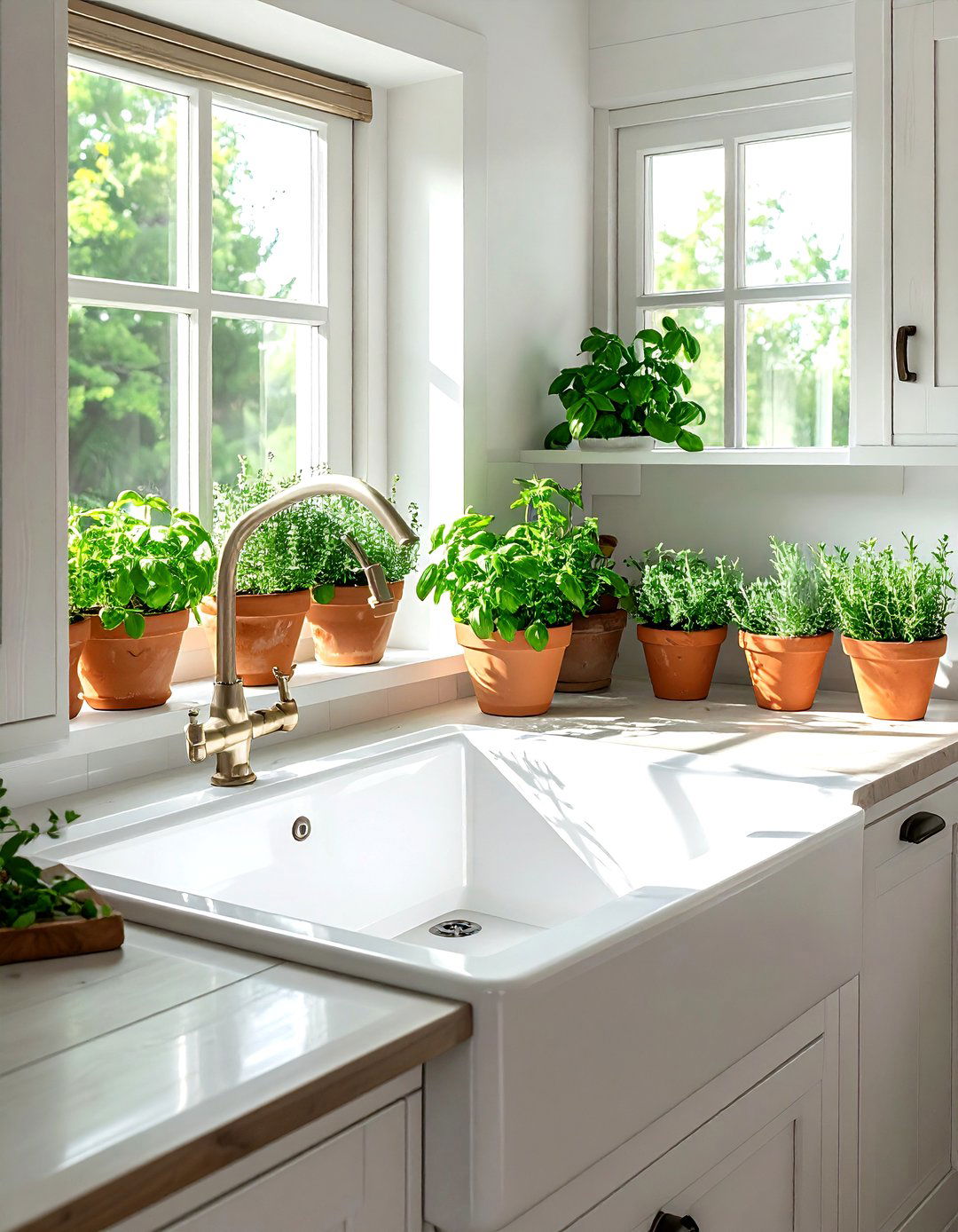 Windowsill herb garden - 30 cottage kitchen ideas