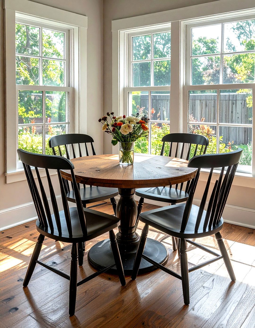 Windsor chair breakfast nook - 30 colonial home decor ideas