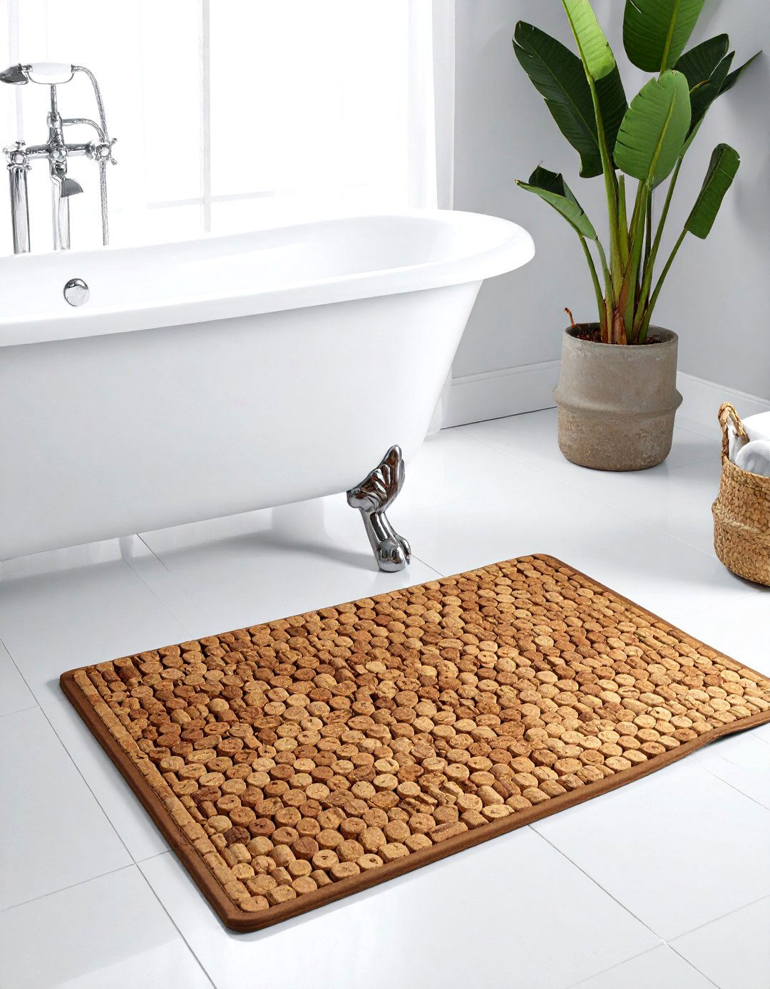 Wine Cork Bath Mat - 30 bathroom upcycled ideas