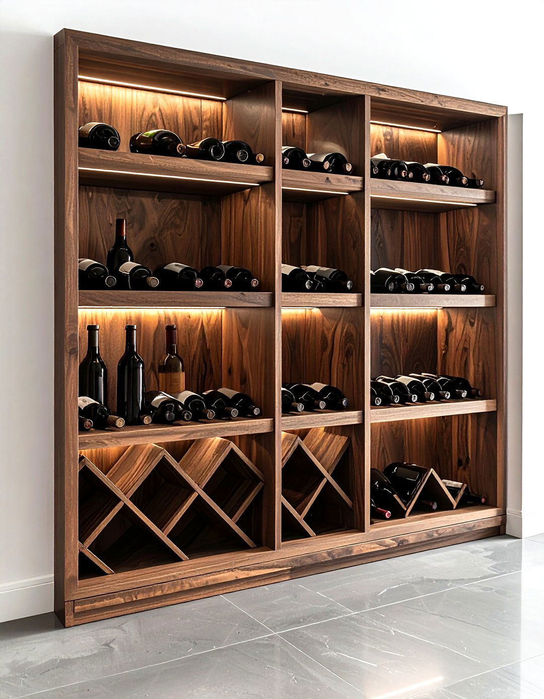 Wine bottle rack - 30 kitchen cabinet storage ideas