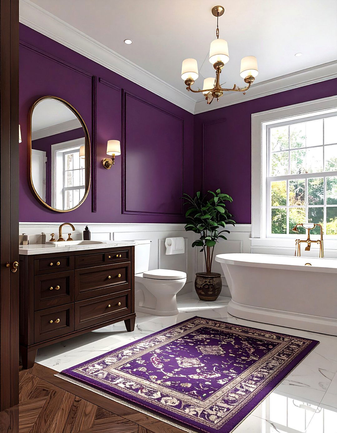 Wine purple bathroom - 30 purple bathroom color schemes