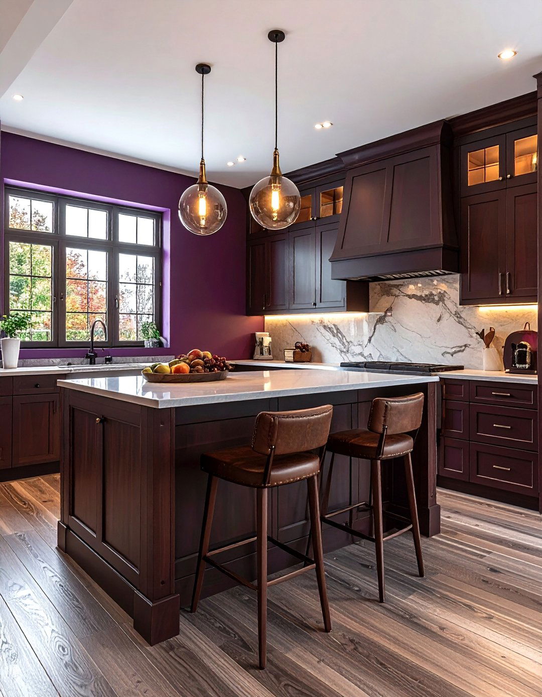 Wine purple kitchen - 30 purple kitchen color schemes