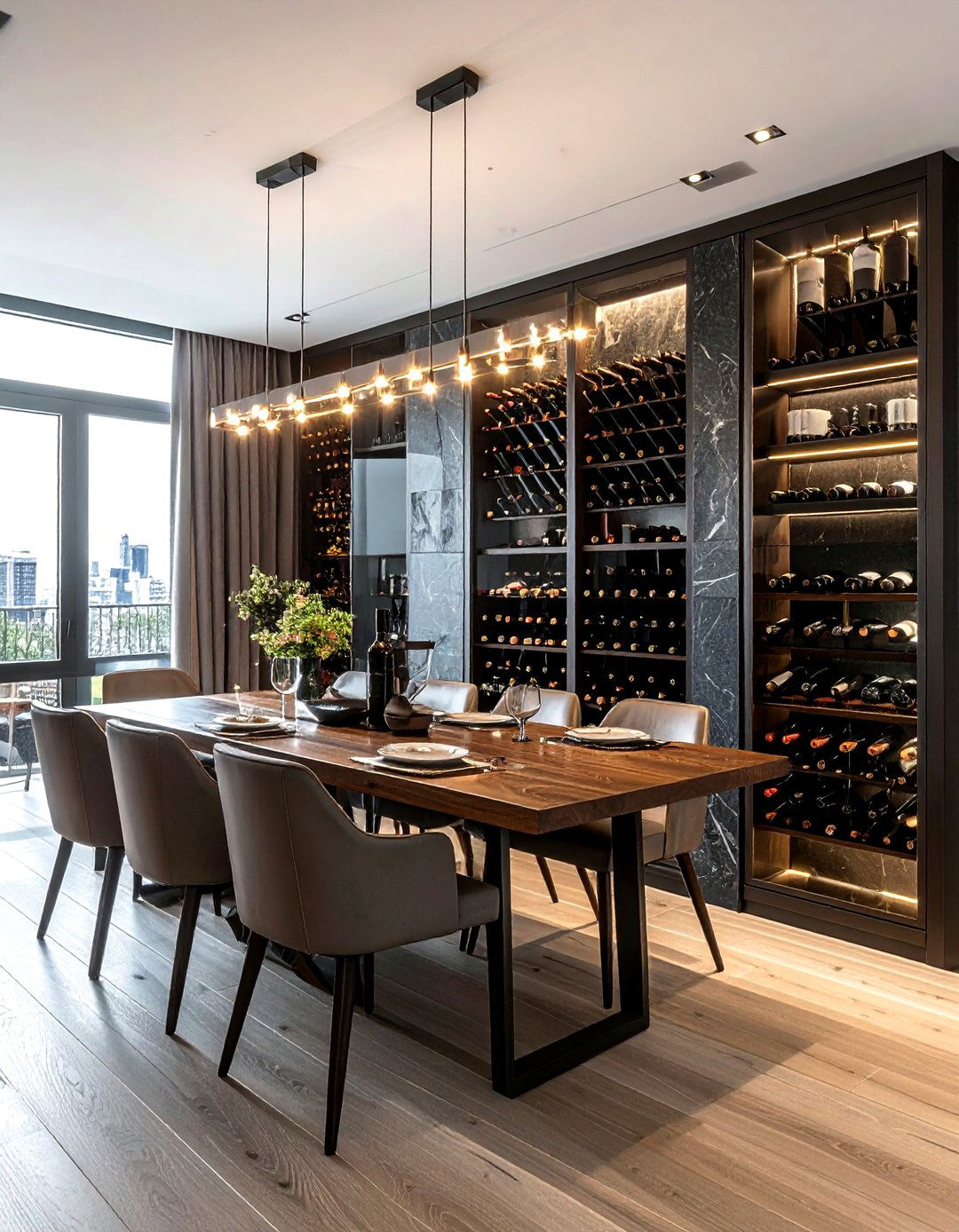 Wine rack wall - 30 dining room clever storage ideas
