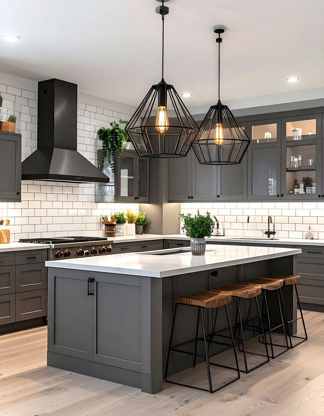 Wire Cage Kitchen Light - 30 industrial pendant kitchen ideas