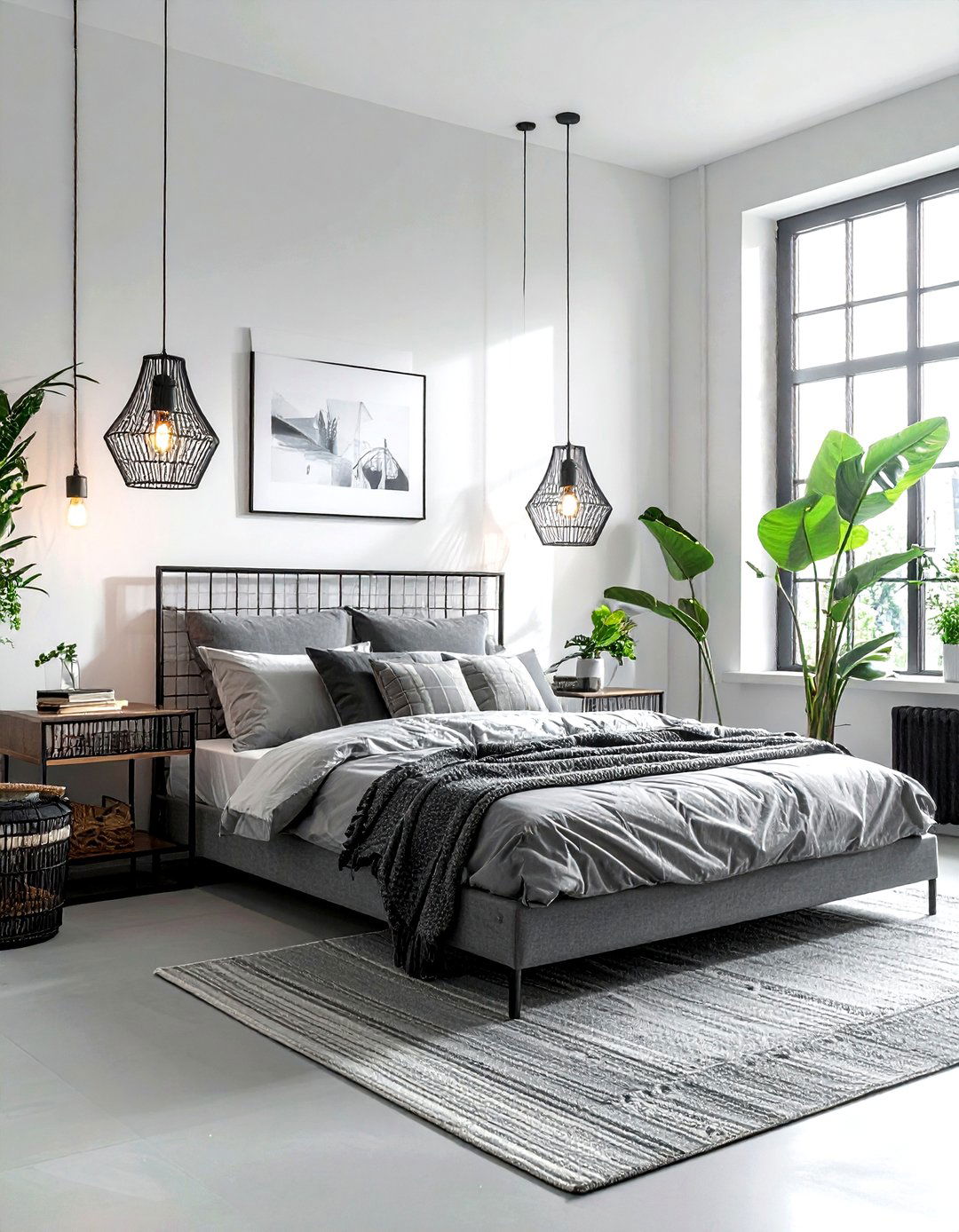 Wire Mesh Decor - 30 industrial gray bedroom ideas