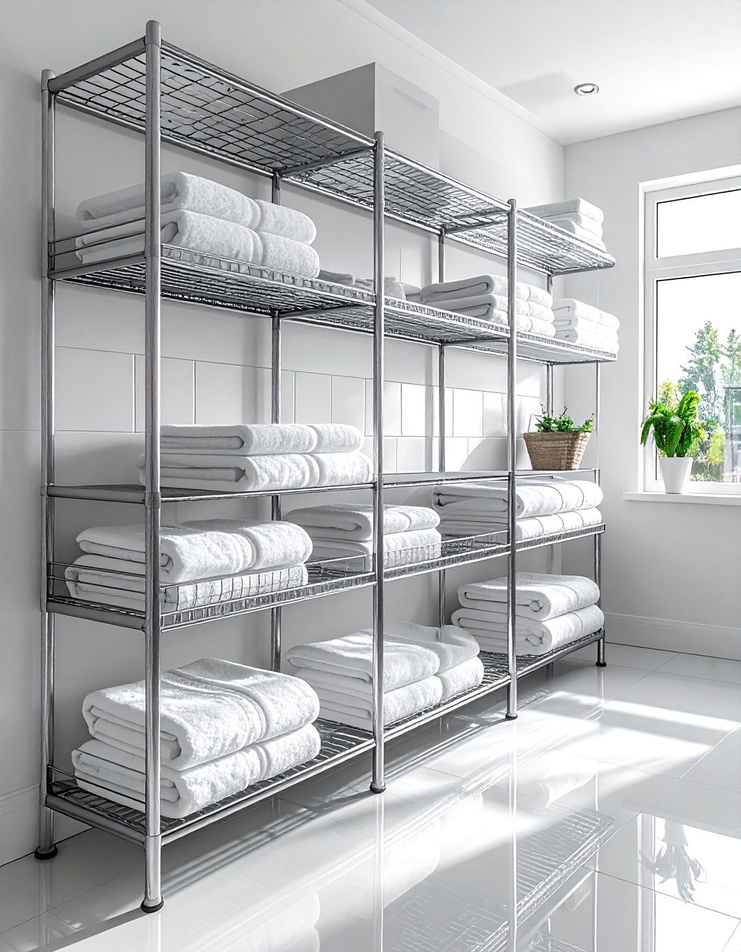 Wire Shelving Units - 30 laundry room shelving ideas