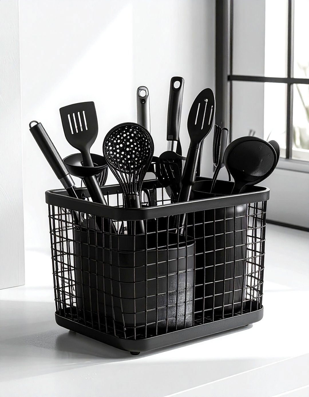 Wire Storage Basket - 30 utensil storage kitchen ideas