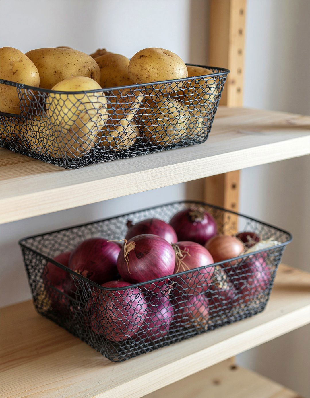 Wire Storage Bins - 30 pantry organization kitchen ideas
