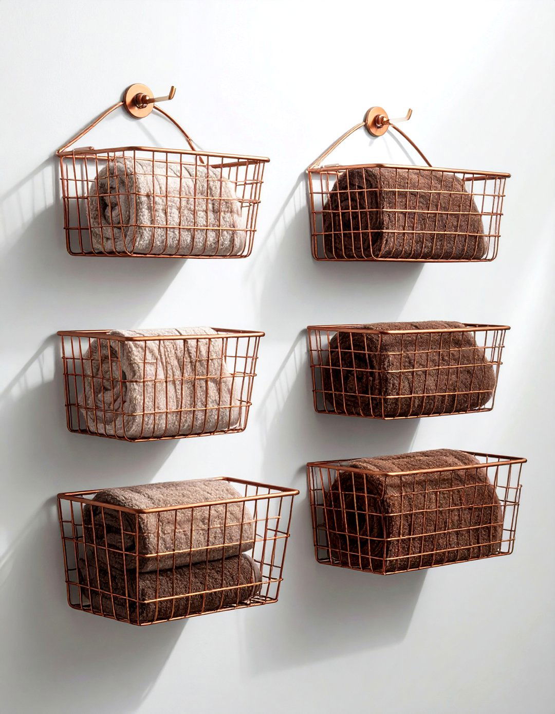 Wire Wall Basket - 30 bathroom hanging storage ideas