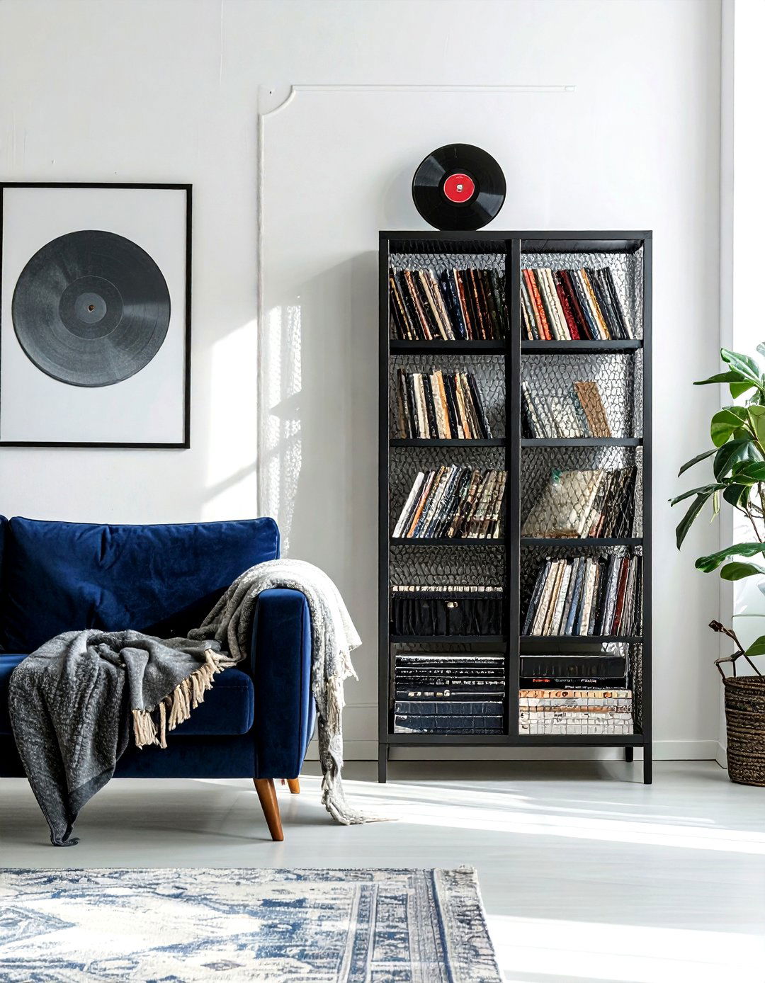 Wire mesh cabinet - 30 living room industrial furniture ideas