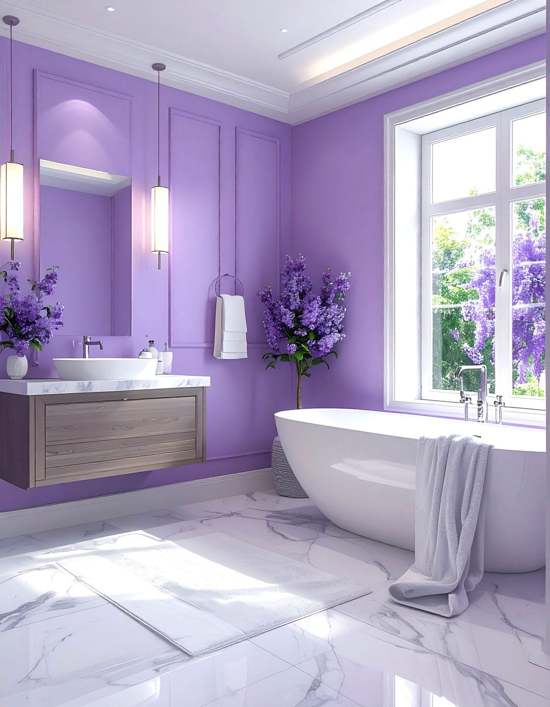 Wisteria purple bathroom - 30 purple bathroom color schemes