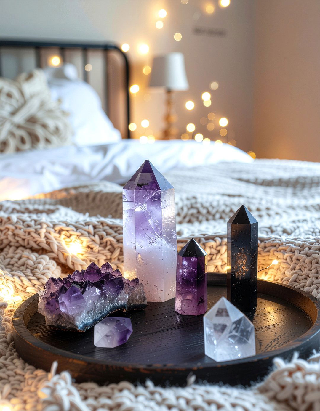 Witchy crystal display - 30 gothic bedroom ideas