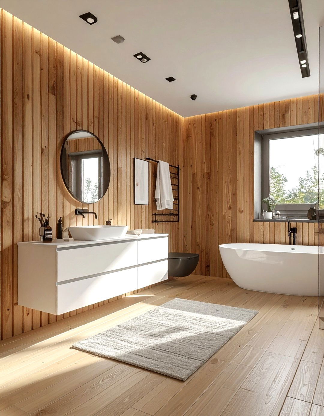 Wood Accent Bathroom - 30 bathroom room settings
