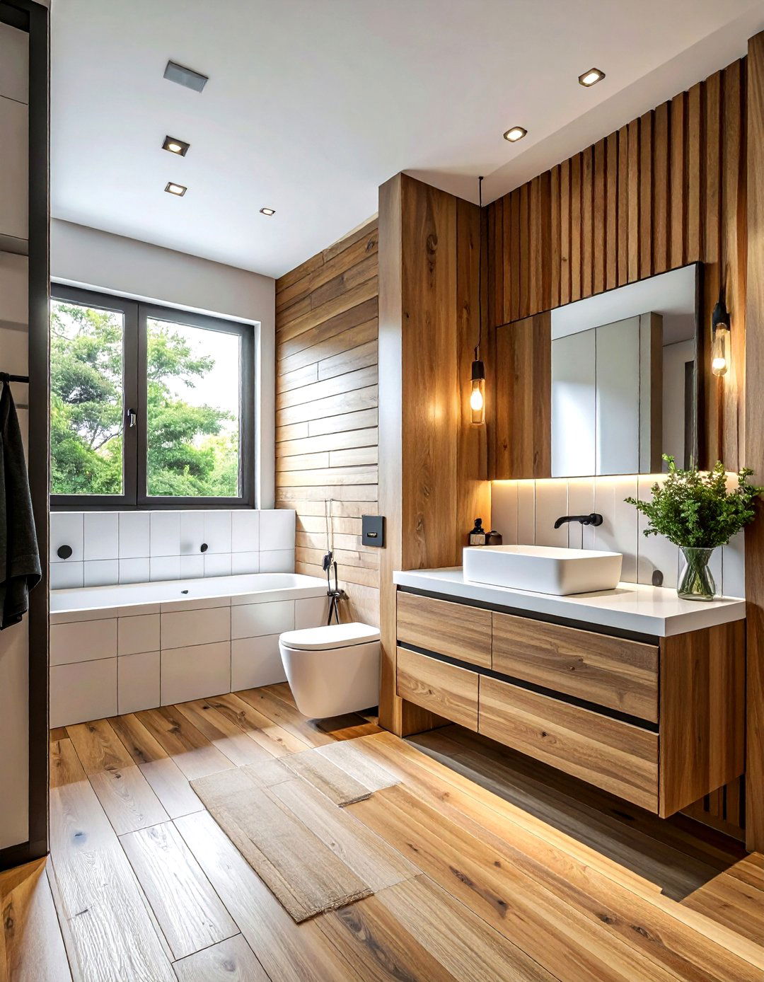 Wood Accent Bathroom - 30 teen bathroom ideas