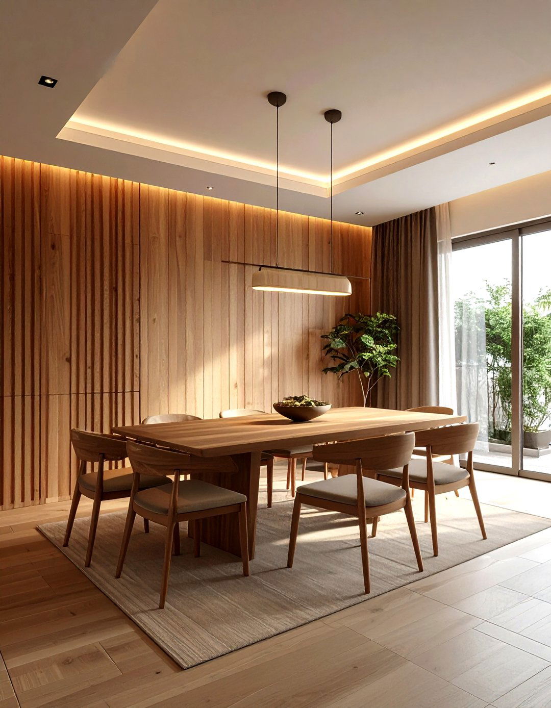 Wood Accent Wall Dining - 30 Korean dining room ideas