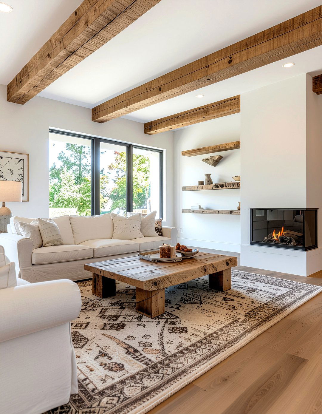 Wood Accents - 30 calming living room ideas