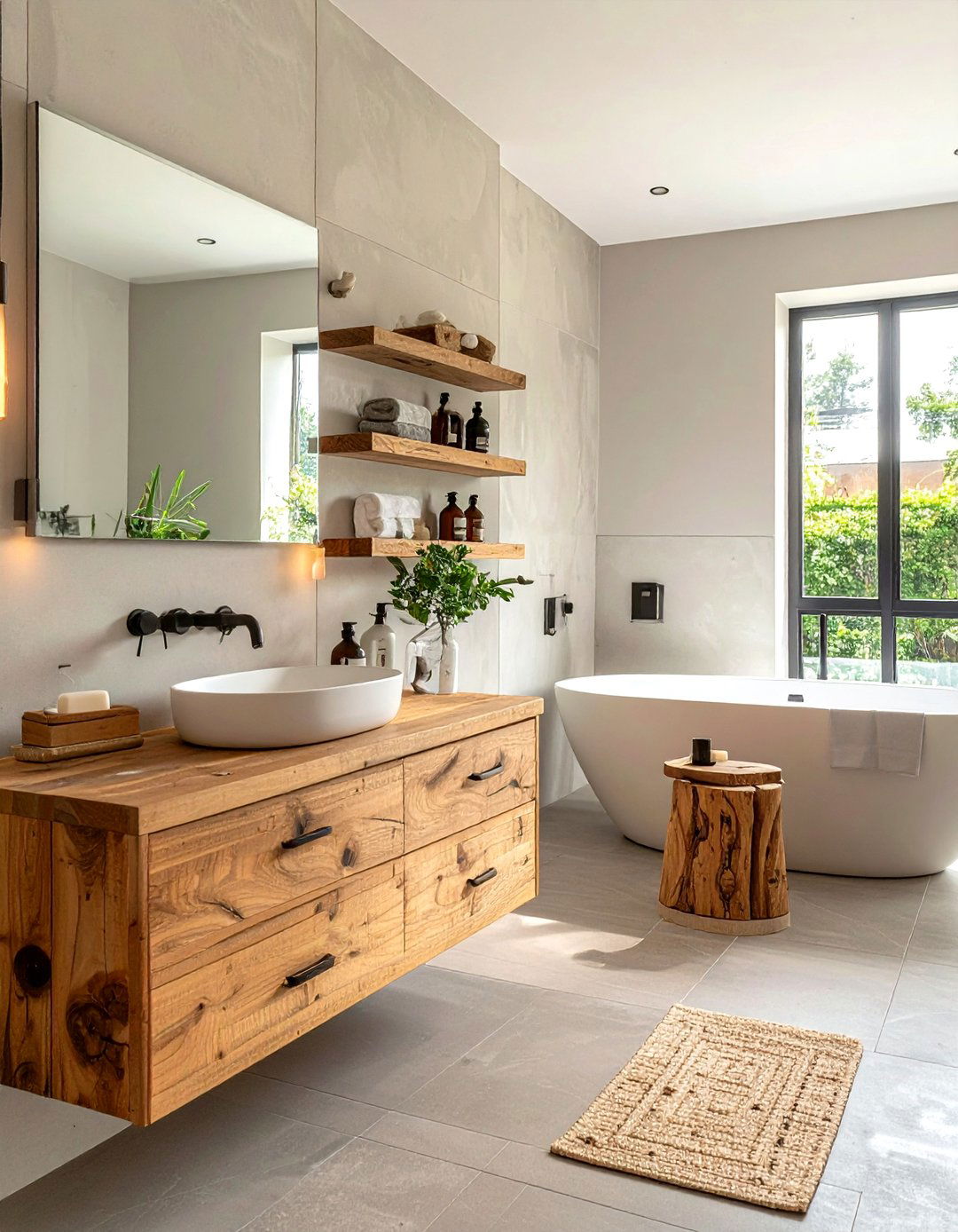 Wood Accents - 30 dreamy bathroom ideas
