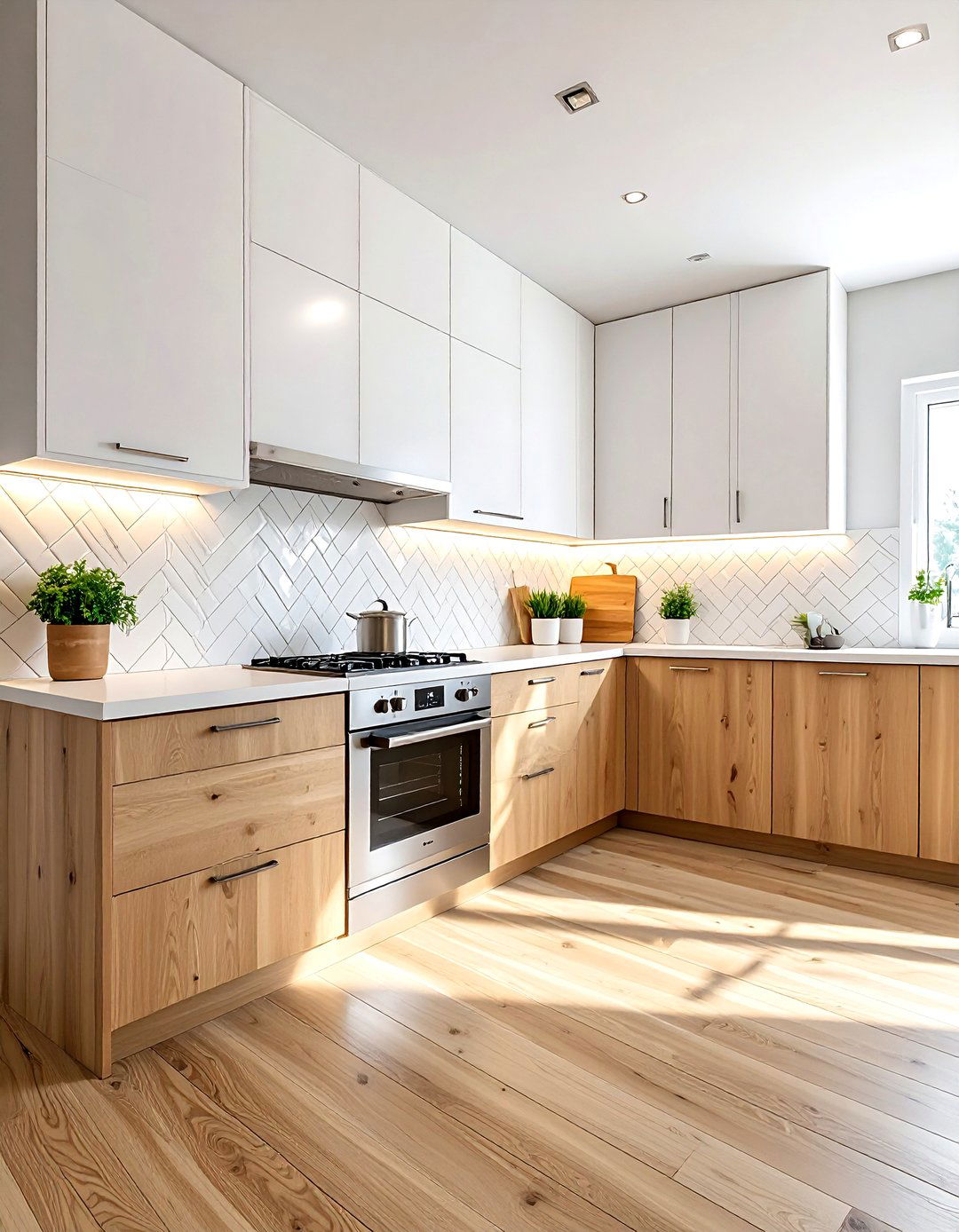 Wood And White Kitchen - 30 one-wall kitchen ideas