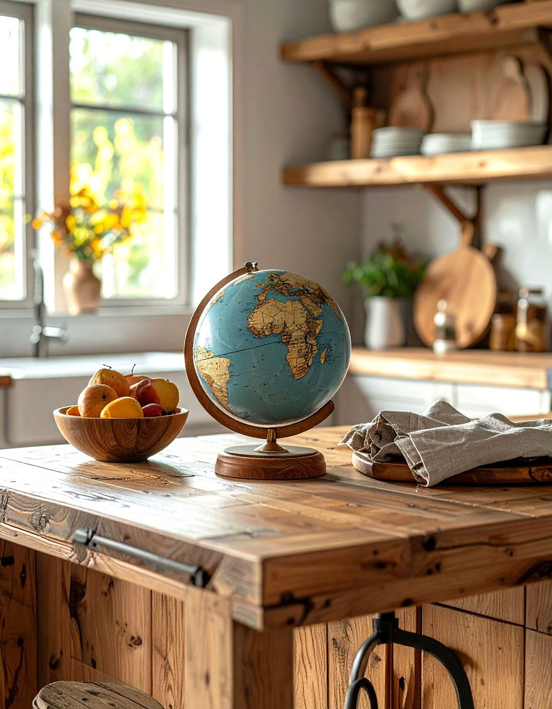Wood Base Globe - 30 decorative globe ideas