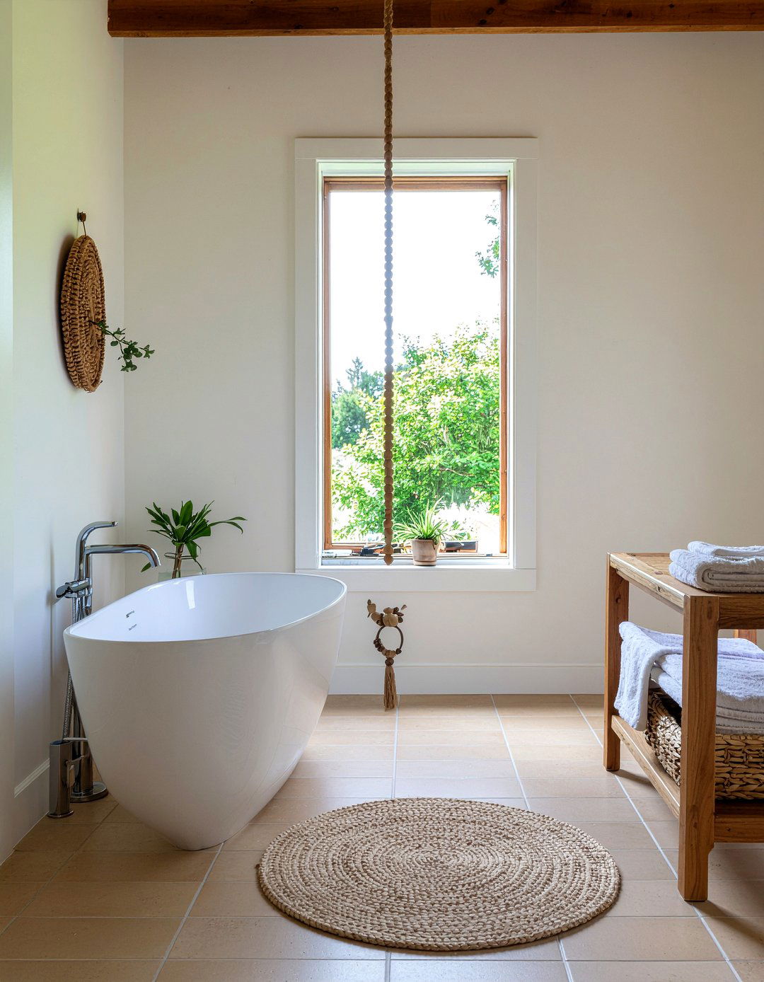 Wood Bead Pendant - 30 bathroom pendant light ideas