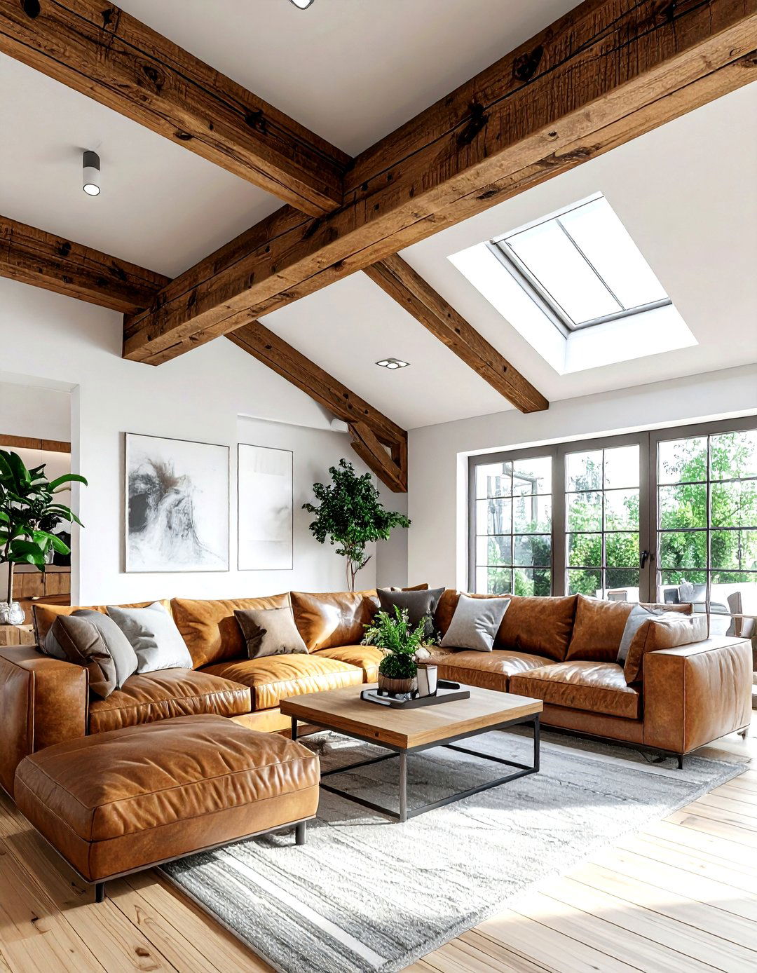 Wood Beam Ceiling - 30 loft living room ideas