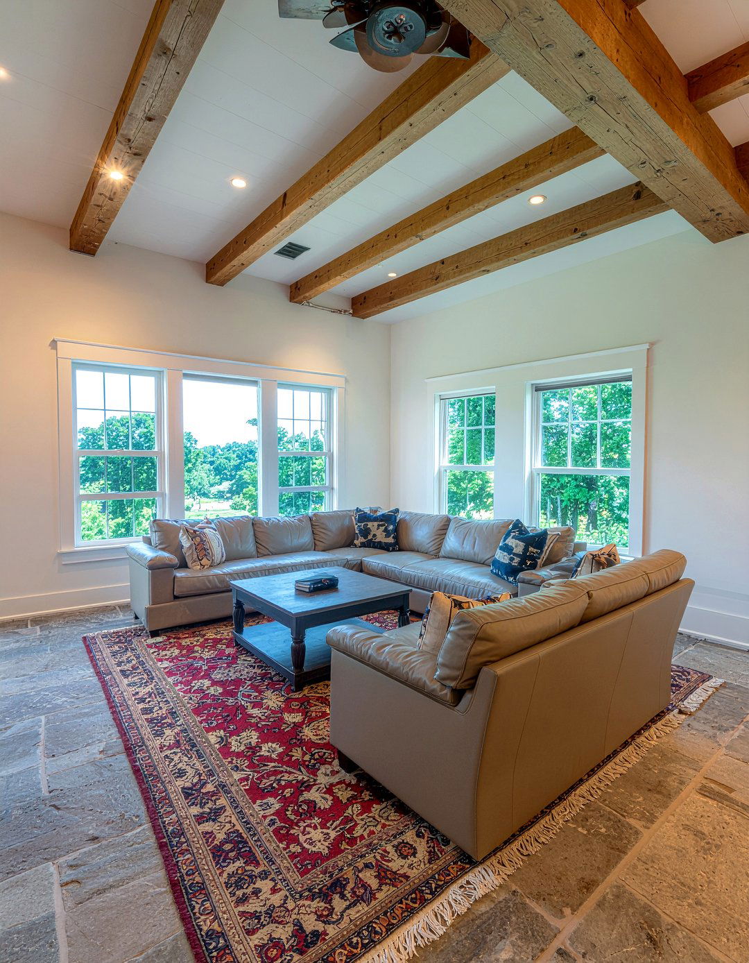 Wood Beam Ceiling Living Room - 30 nature themed living room ideas