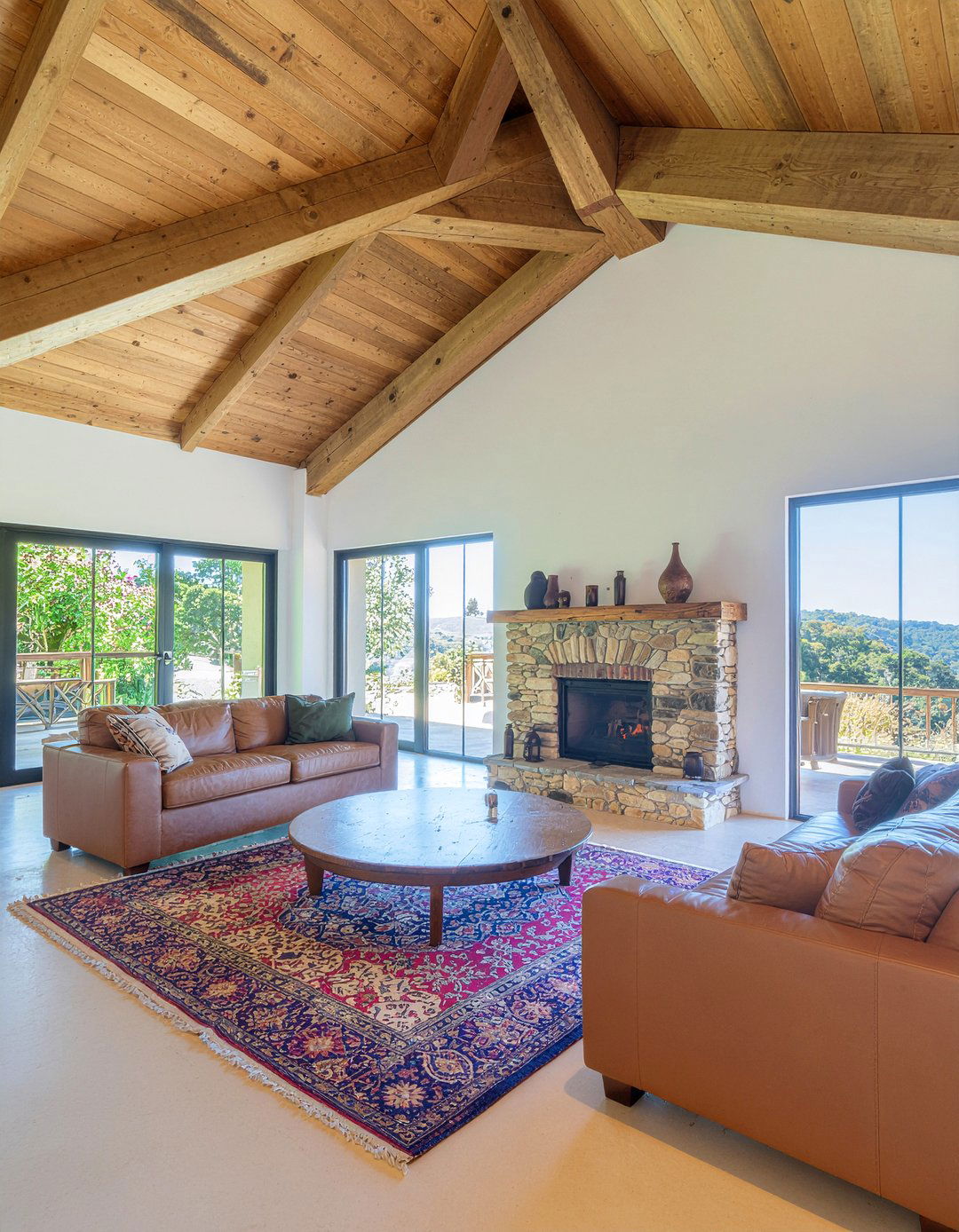 Wood Beam Ceiling Living Room - 30 safari living room ideas