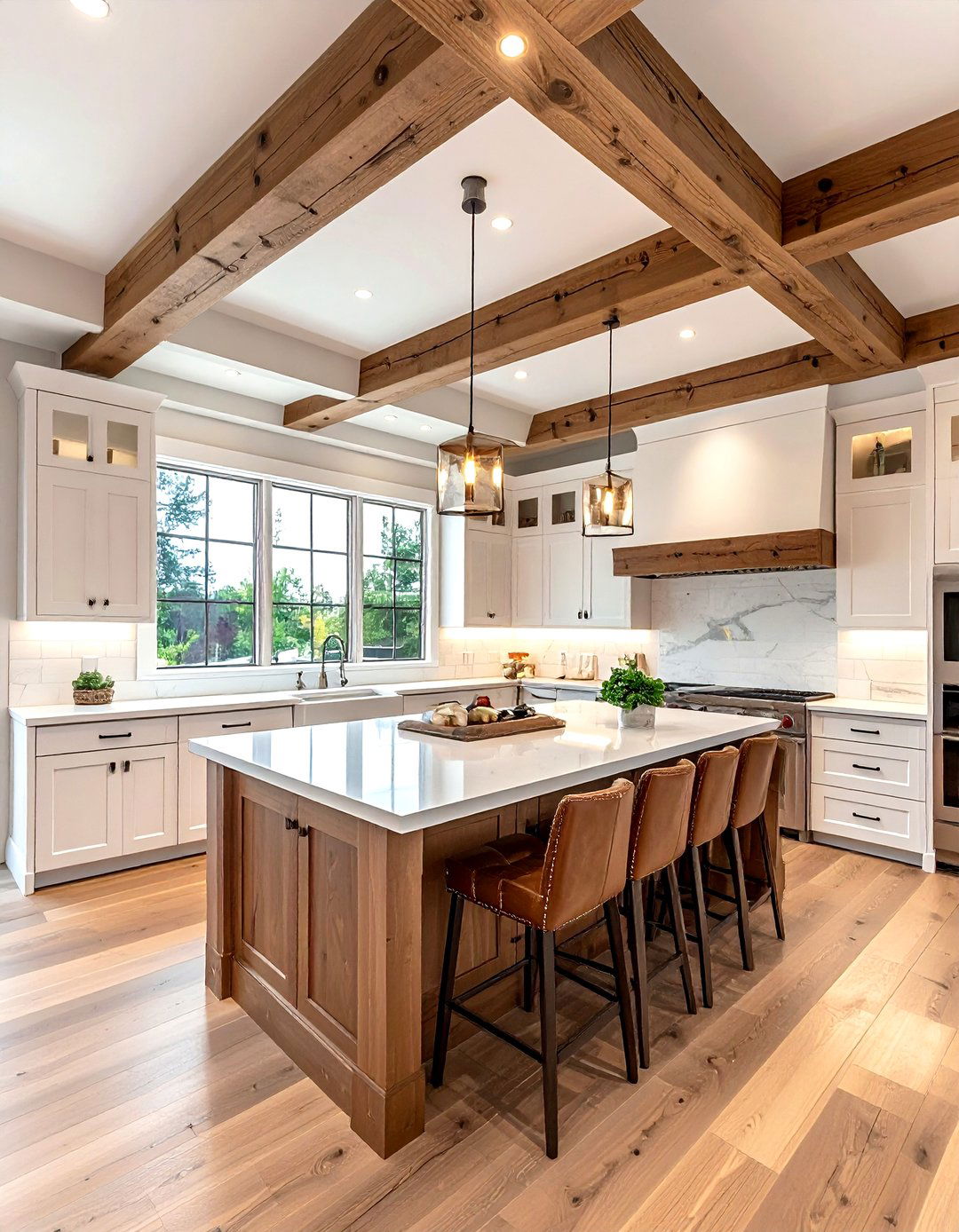 Wood Beam Coffered Ceiling - 30 kitchen coffered ceiling ideas