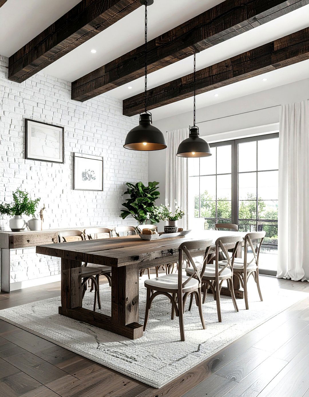 Wood Beam Dining Room - 30 forest dining room ideas