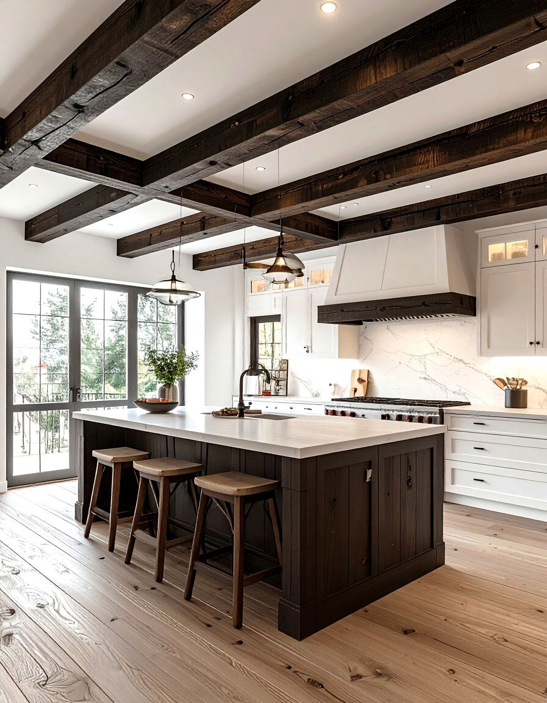 Wood Beamed Ceiling - 30 kitchen timeless element ideas