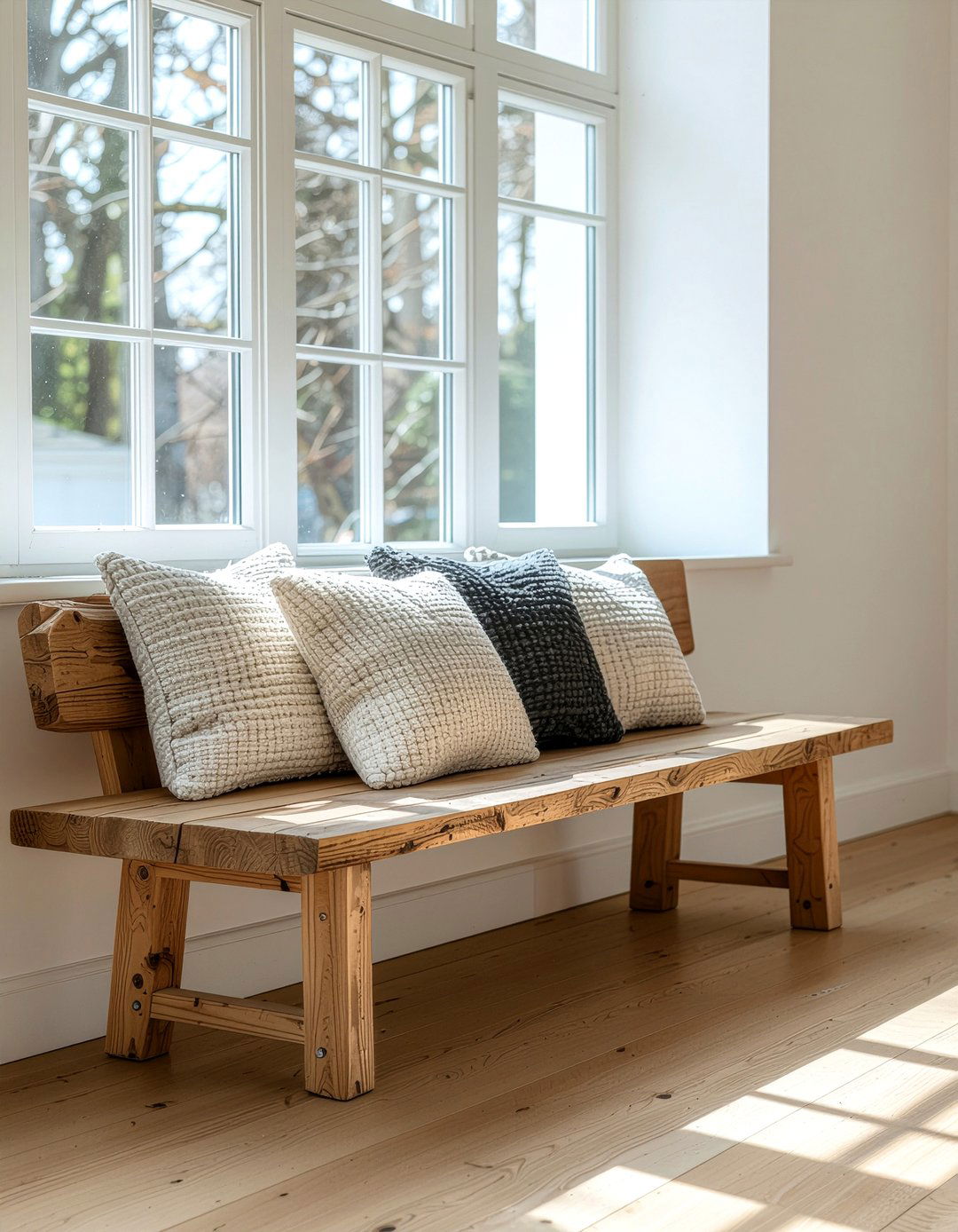 Wood Bench - 30 living room minimalist furniture ideas