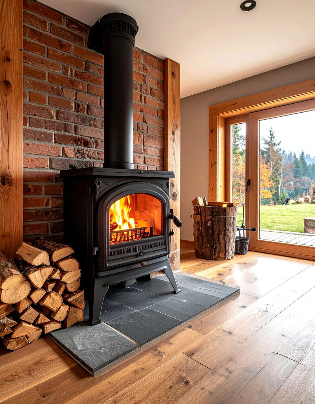 Wood Burning Stove - 30 vintage kitchen ideas