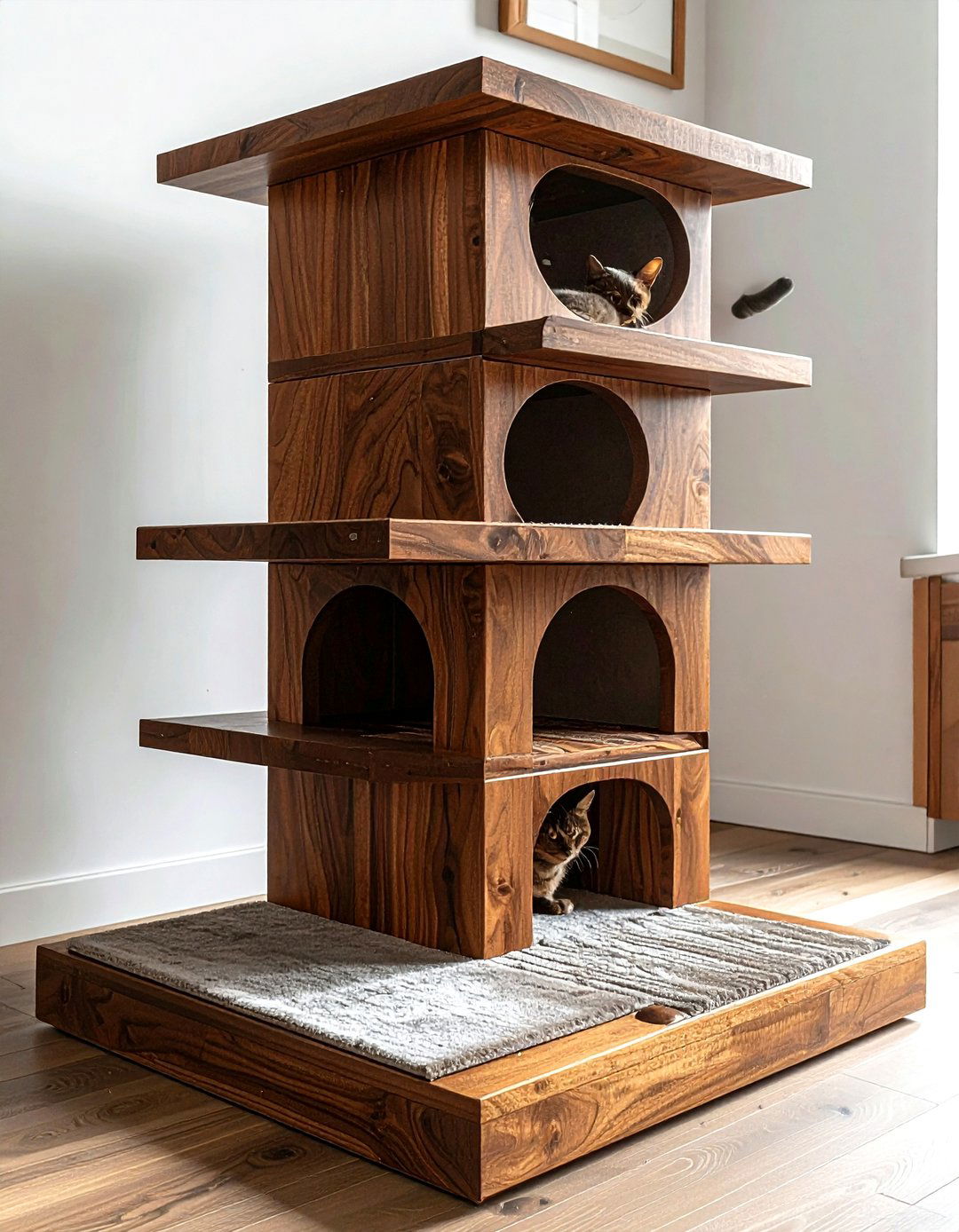 Wood Cat Tower - 30 cat-friendly decor ideas