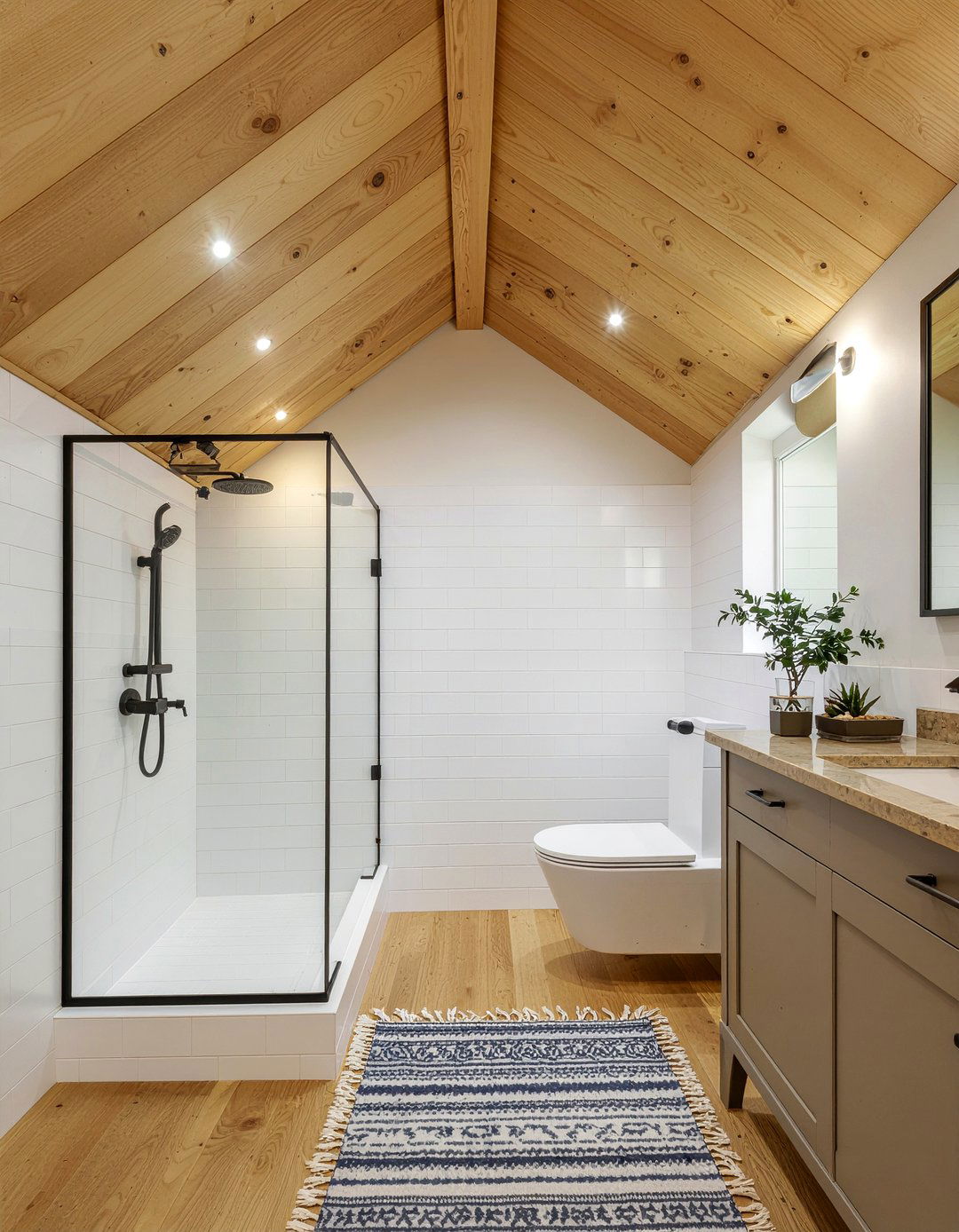 Wood Ceiling Bathroom - 30 new construction bathroom ideas