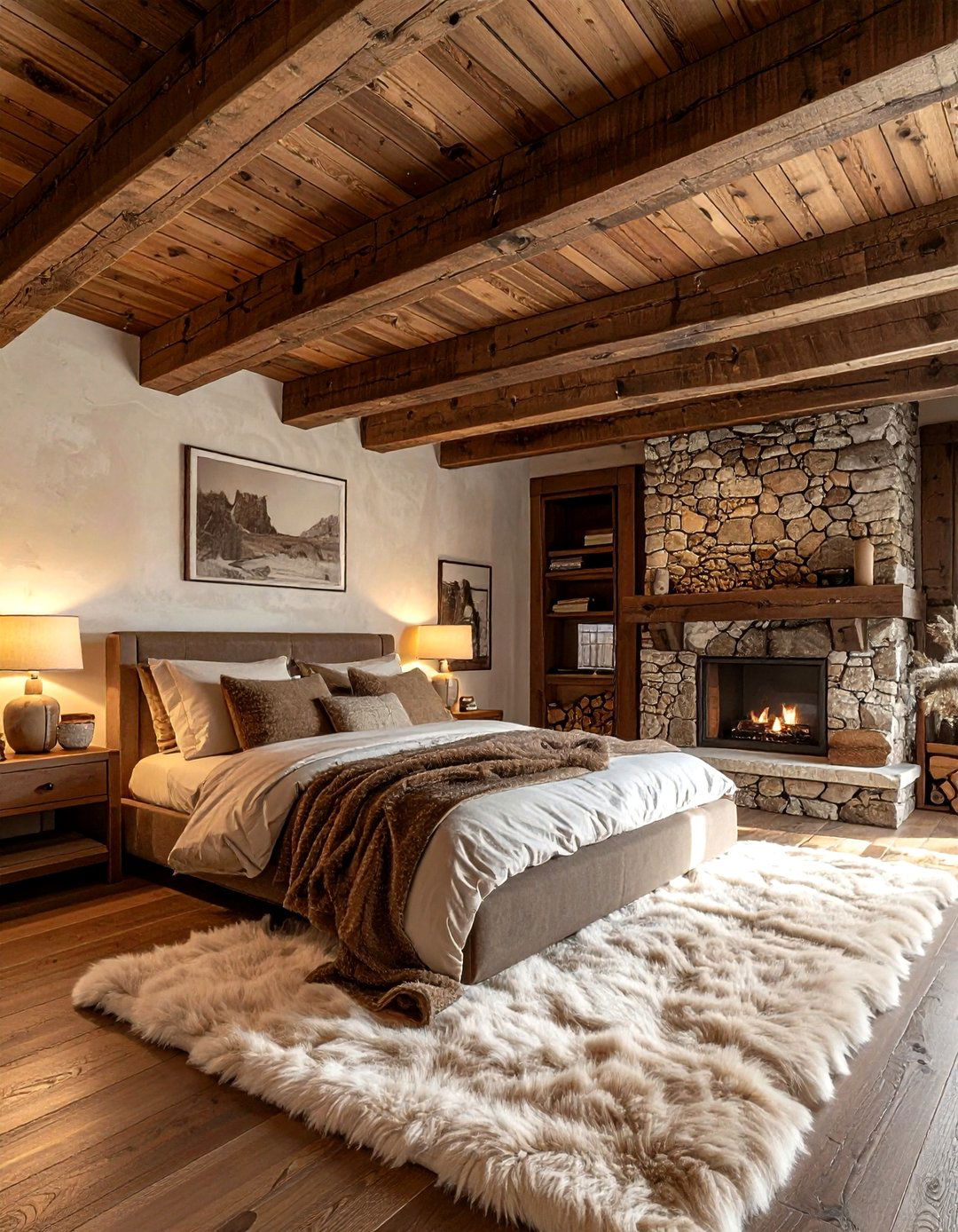 Wood Ceiling Beams - 30 bedroom molding ideas