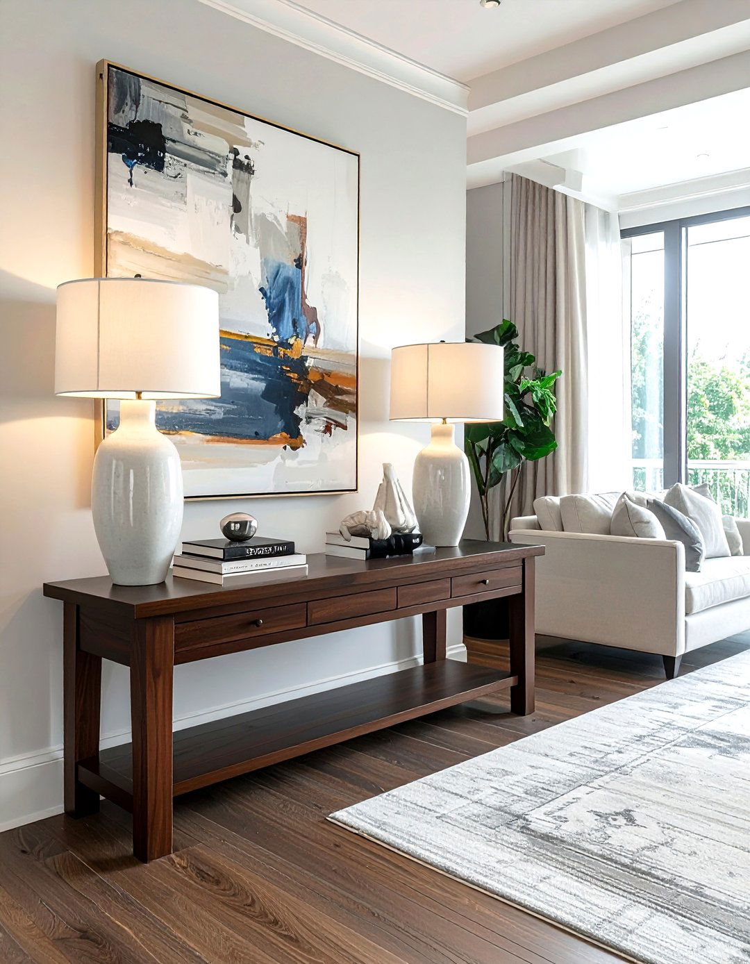 Wood Console Table Living Room - 30 living room transitional furniture ideas