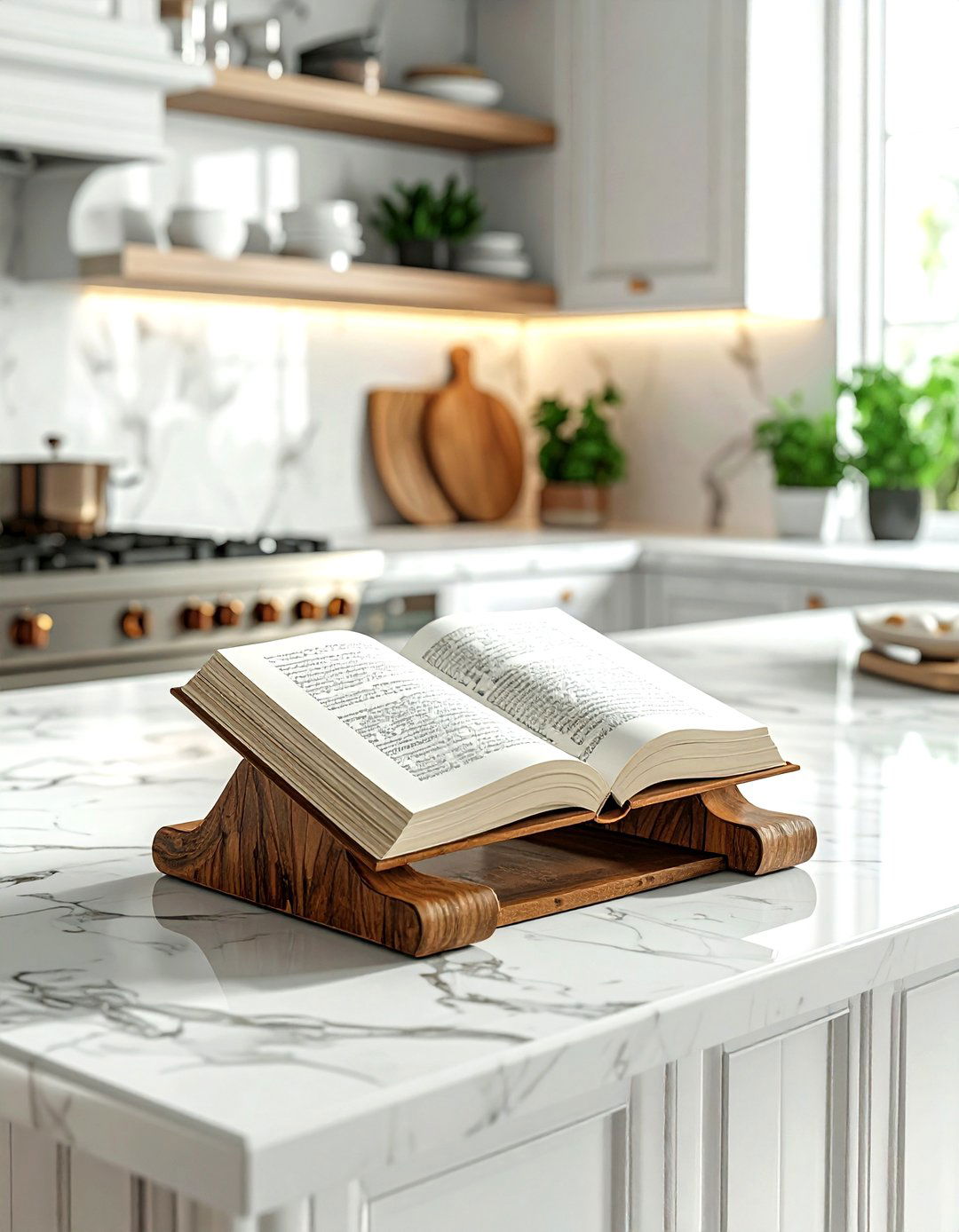 Wood Cookbook Stand - 30 kitchen finishing touches ideas