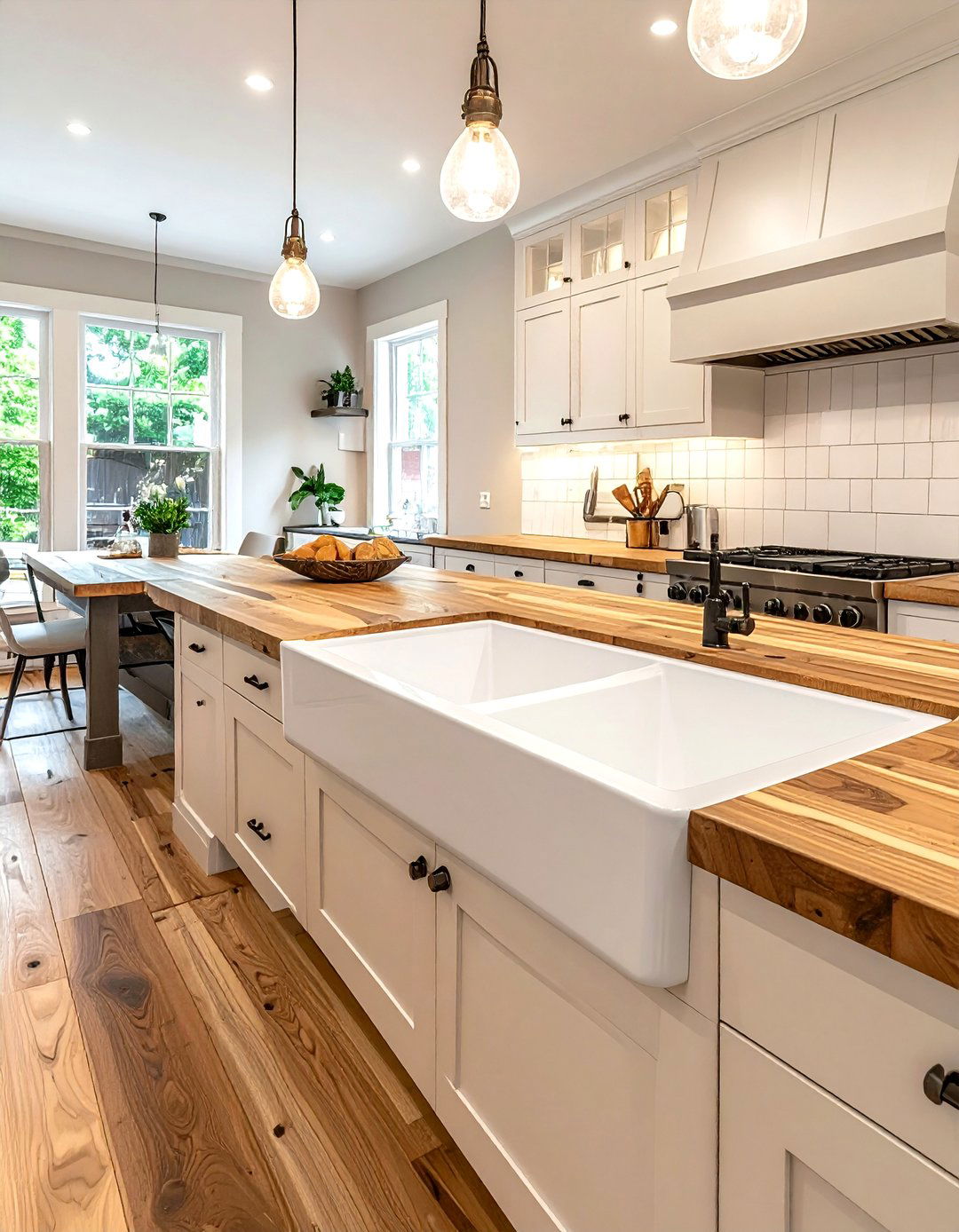 Wood Countertop Kitchen Sink - 30 double bowl sink kitchen ideas