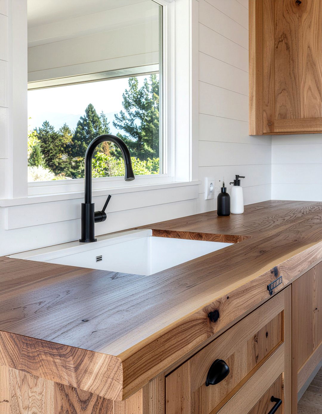 Wood Countertop - 30 bathroom sink accent ideas
