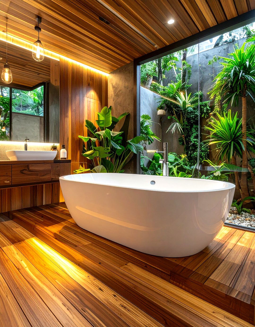 Wood Deck Tub - 30 drop-in tub ideas