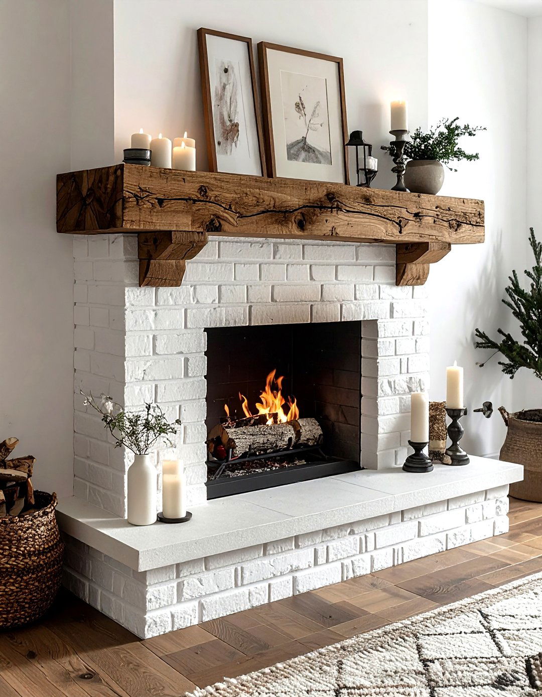 Wood Fireplace Mantel - 30 decor final detail ideas