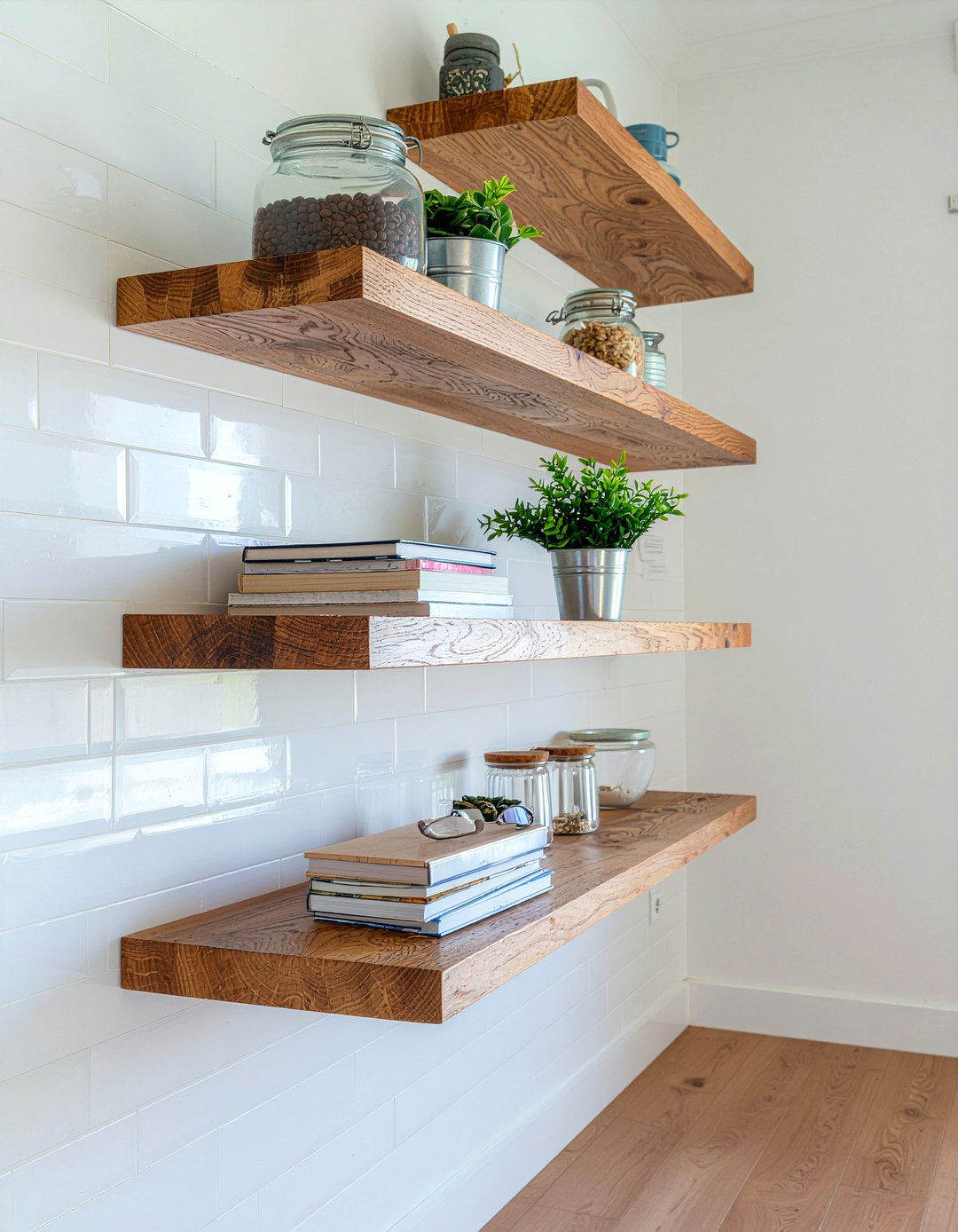 Wood Floating Kitchen Shelves - 30 penthouse kitchen ideas