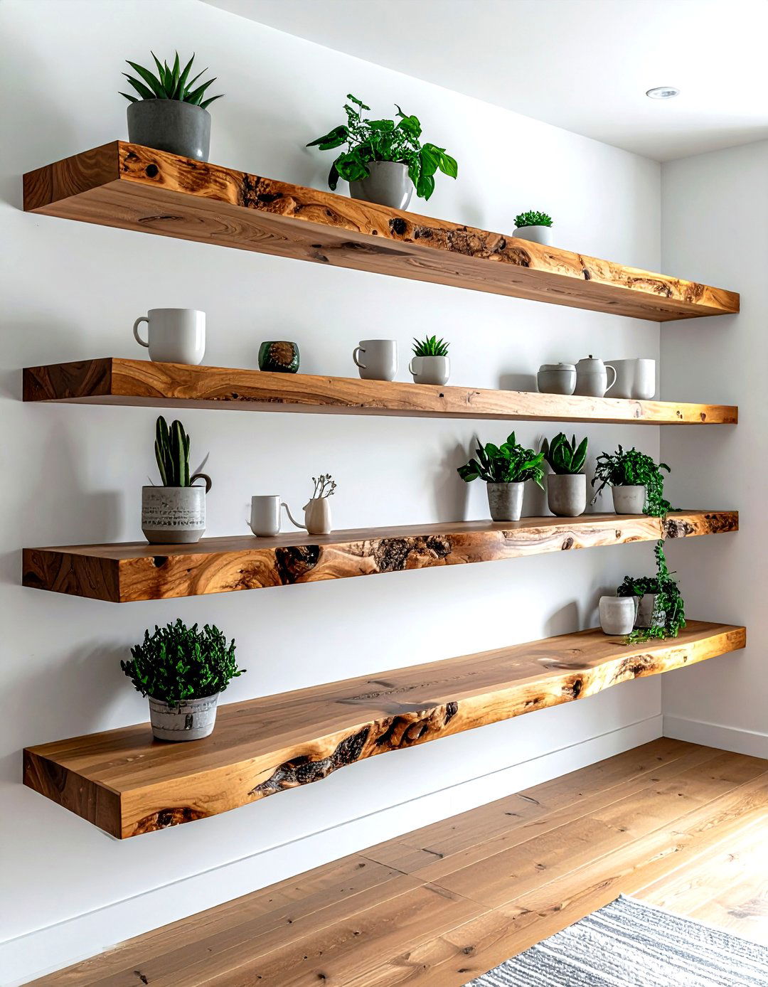 Wood Floating Shelf Display - 30 cabin decor ideas