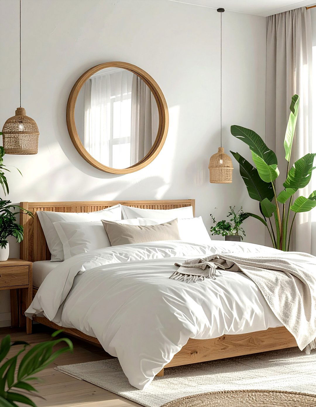 Wood Frame Bedroom Mirror - 30 round mirror ideas