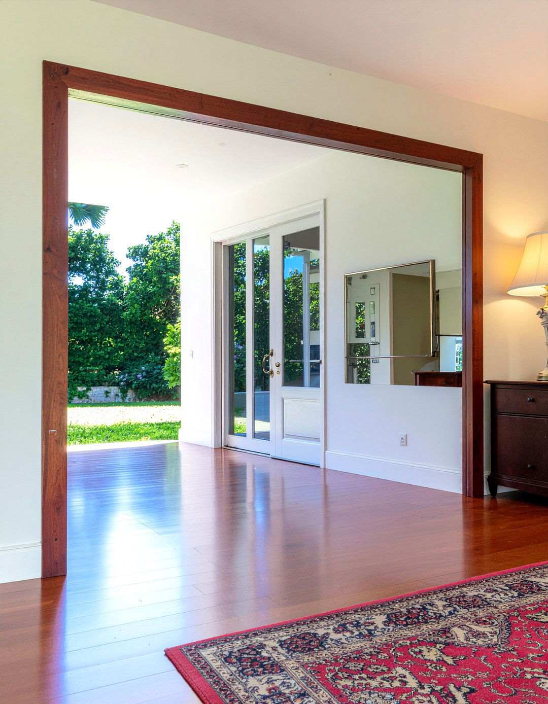 Wood Frame Mirror - 30 Caribbean living room ideas