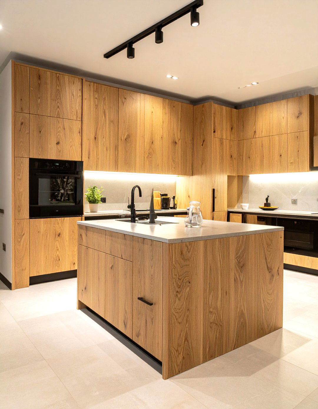 Wood Grain Cabinets - 30 small kitchen cabinet ideas