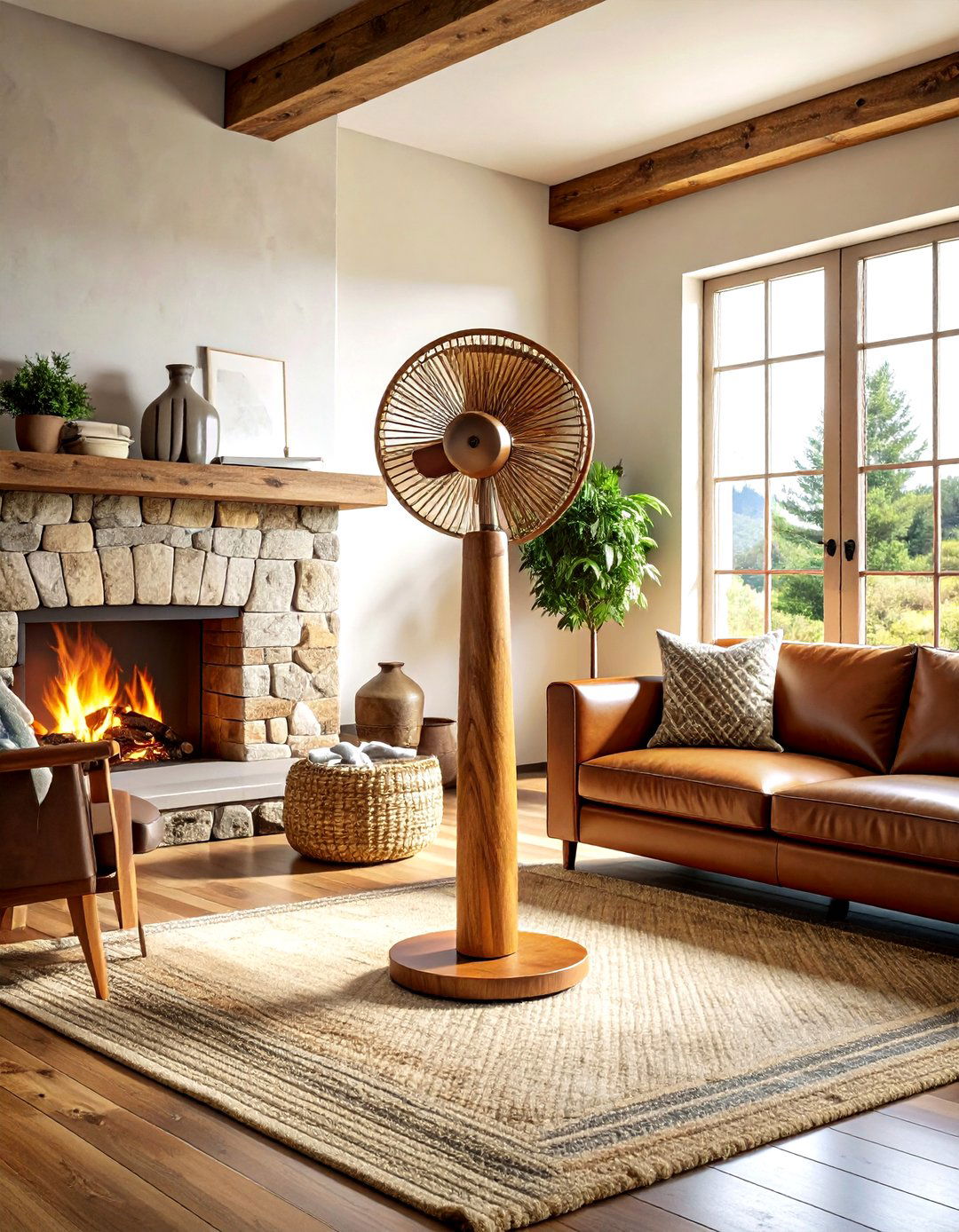 Wood Grain Tower Fan - 30 living room tower fans