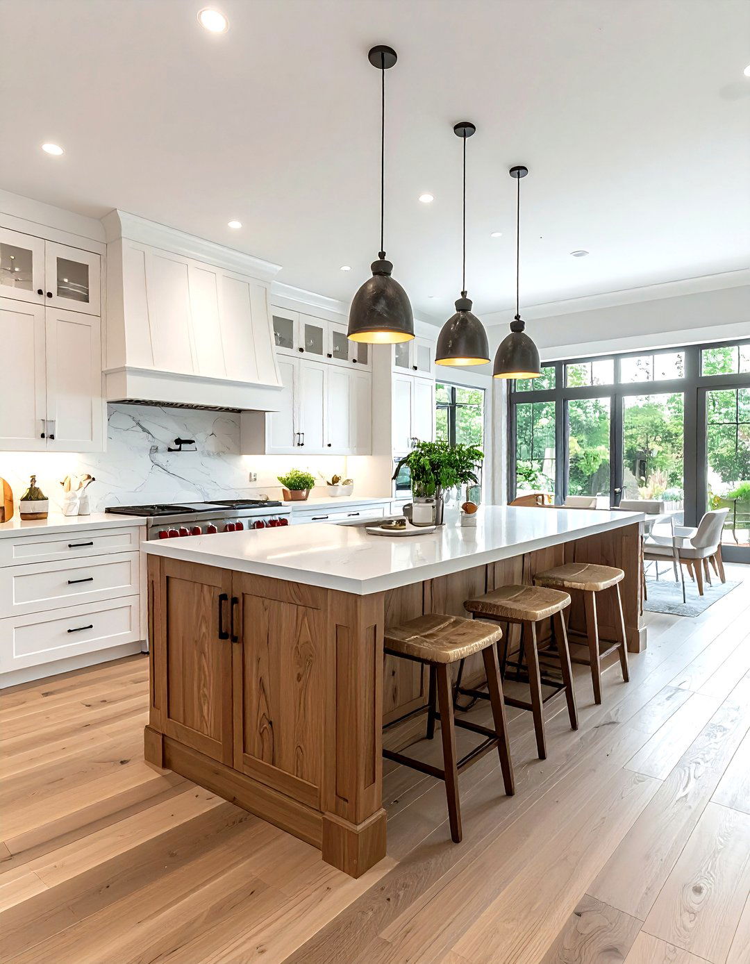 Wood Island And White Kitchen - 30 two-tone kitchen ideas