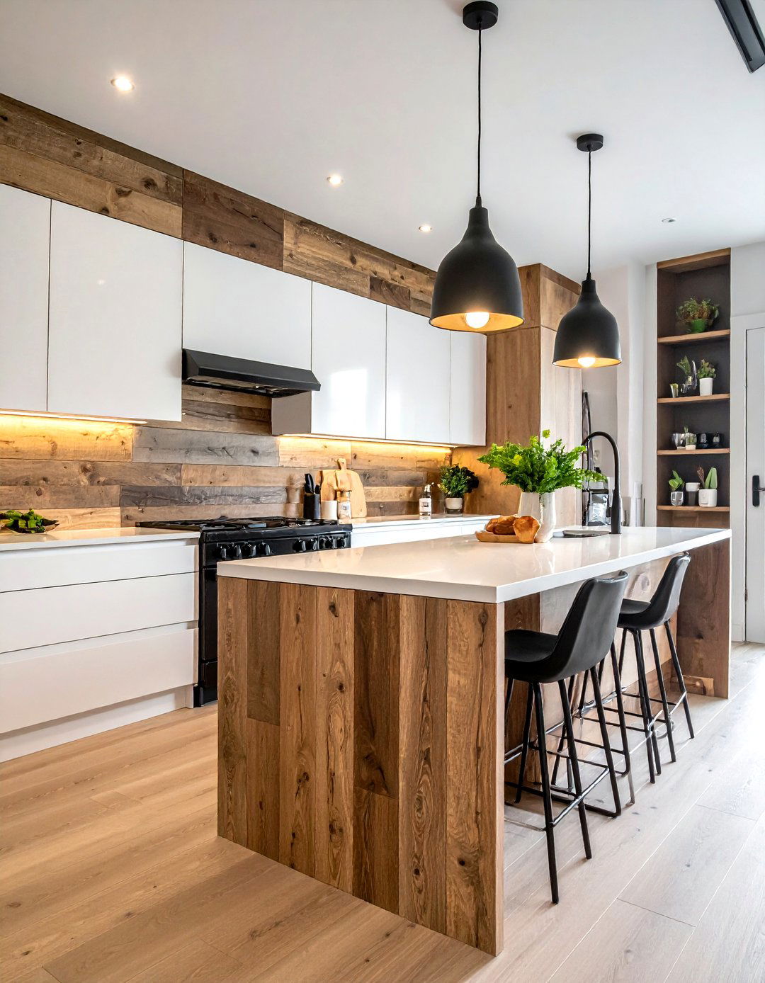 Wood Kitchen Backsplash - 30 warm wood kitchen ideas